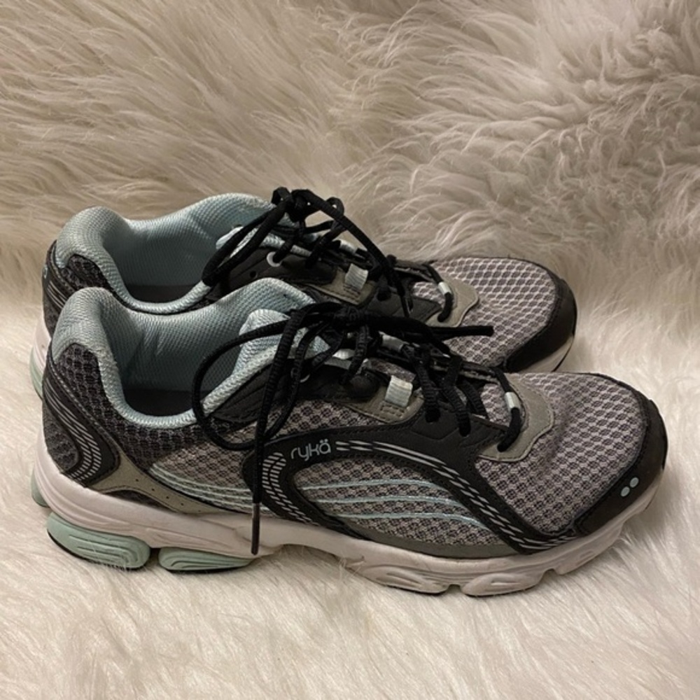 Ryka Shoes Women’s Size 10M Lace Up Sneakers Black Blue Color